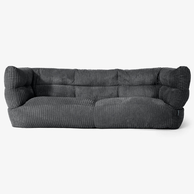 Canapé Pouf Albert 3 places - Côtelé Noir 01