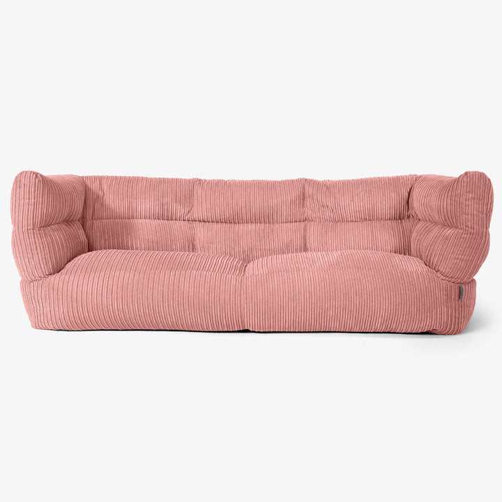 Canapé Pouf Albert 3 places - Côtelé Pêche 01