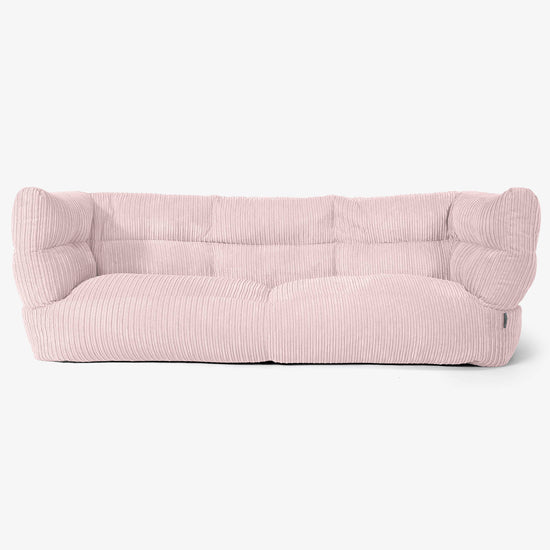 Canapé Pouf Albert 3 places - Côtelé Rose 01