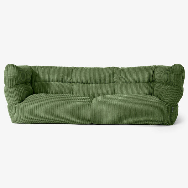 Canapé Pouf Albert 3 places - Côtelé Vert Forêt 01