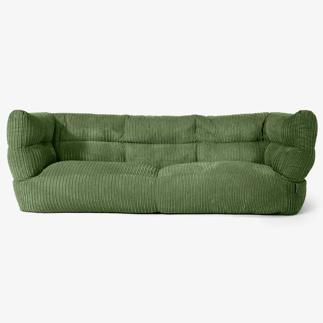 Canapé Pouf Albert 3 places - Côtelé Vert Forêt 01