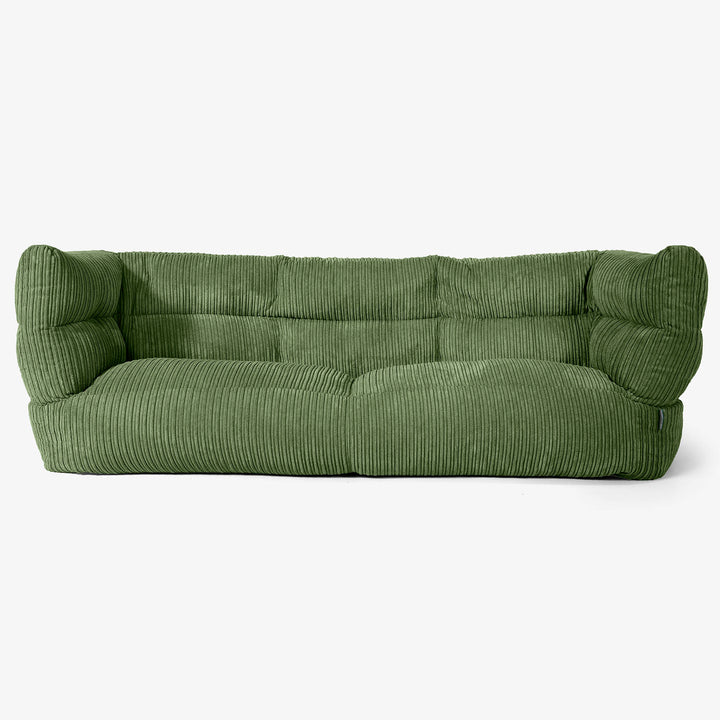 Canapé Pouf Albert 3 places - Côtelé Vert Forêt 01