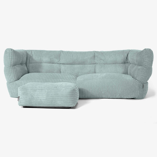 Canapé Pouf Albert 3 places - Côtelé Vert Menthe 02