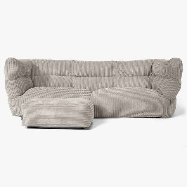 Canapé Pouf Albert 3 places - Côtelé Vison 02