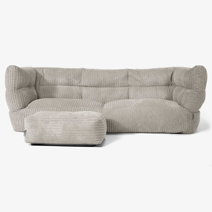 Canapé Pouf Albert 3 places - Côtelé Vison 02