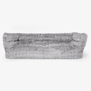 Canapé Pouf Albert 3 places 2.0 - Fausse Fourrure à Bulles Gris