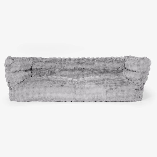 Canapé Pouf Albert 3 places 2.0 - Fausse Fourrure à Bulles Gris 01