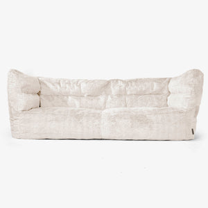 Canapé Pouf Albert 3 places 2.0 - Fausse Fourrure Lapin Blanc