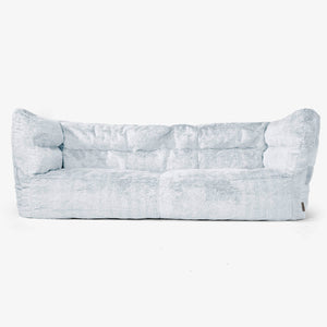 Canapé Pouf Albert 3 places 2.0 - Fausse Fourrure Lapin Bleu Pastel