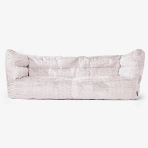 Canapé Pouf Albert 3 places 2.0 - Fausse Fourrure Lapin Rose Pastel
