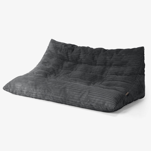 Canapé Pouf de Sol Noah - Côtelé Noir 01