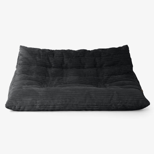 Canapé Pouf de Sol Noah - Côtelé Noir 01