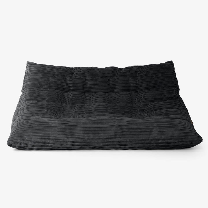 Canapé Pouf de Sol Noah - Côtelé Noir 01