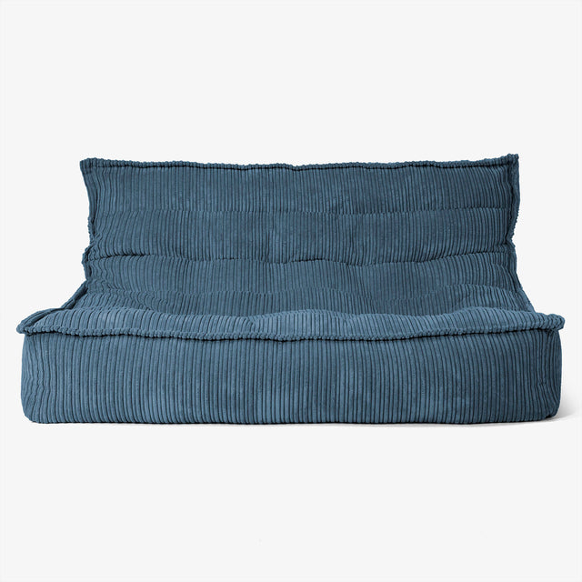 Canapé Pouf de Sol Oliver - Côtelé Bleu Marine 01