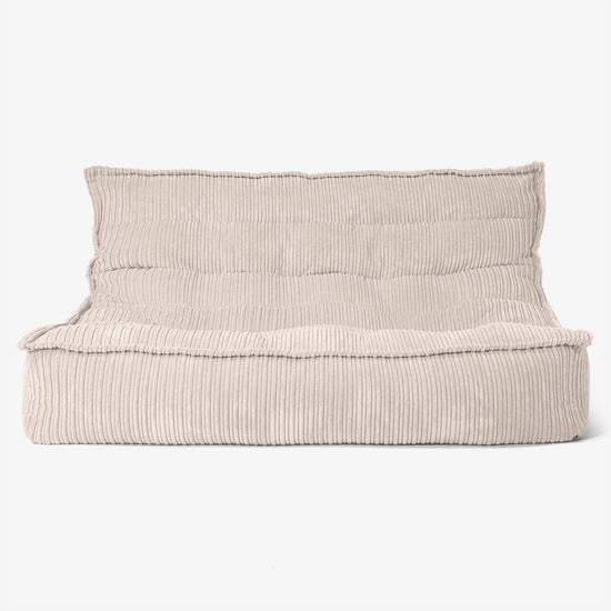 Canapé Pouf de Sol Oliver - Côtelé Ivoire 01