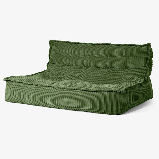 Canapé Pouf de Sol Oliver - Côtelé Vert Forêt 02