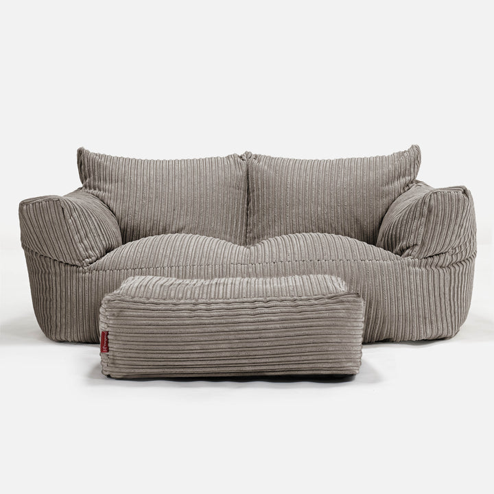 Joséphine Canapé Pouf - Côtelé Grège 01