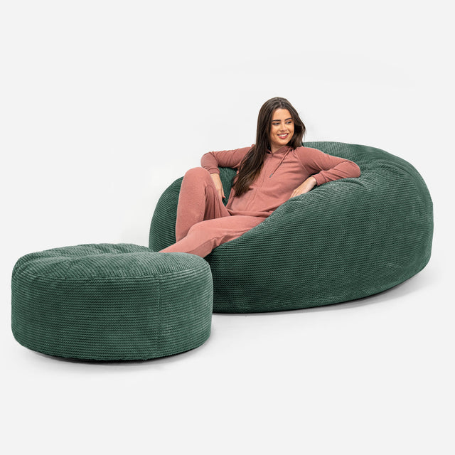 Canapé Pouf Géant Grande Mammouth - Pompon Vert Mousse 02