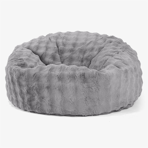 Canapé Pouf Géant Mammouth - Fausse Fourrure à Bulles Gris 01