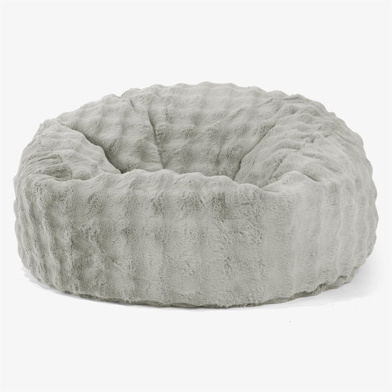 Canapé Pouf Géant Mammouth - Fausse Fourrure à Bulles Vert Sauge 01