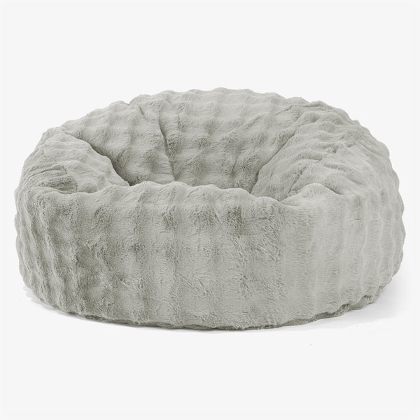 Canapé Pouf Géant Mammouth - Fausse Fourrure à Bulles Vert Sauge 01