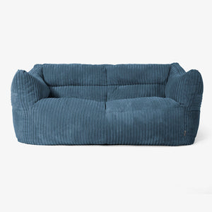 Canapé Pouf Victor - Côtelé Bleu Marine