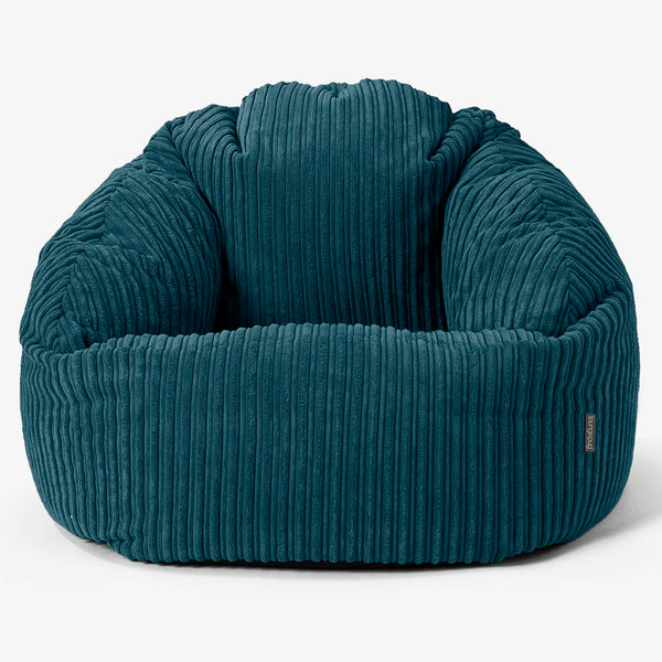 Pouf Chaise Bubble - Côtelé Bleu Canard 01