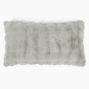 Housse de Coussin Rectangulaire Géant 40 x 70cm - Fausse Fourrure à Bulles Vert Sauge