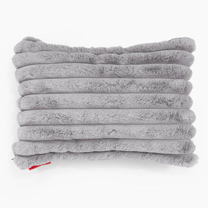 Housse de Coussin Rectangulaire 35 x 50cm - Velours Côtelé Ultra Pelucheux Gris