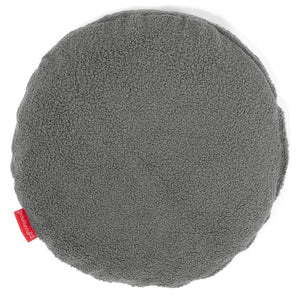 Housse de Coussin Rond 50cm - Bouclé Gris