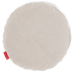 Housse de Coussin Rond 50cm - Bouclé Ivoire
