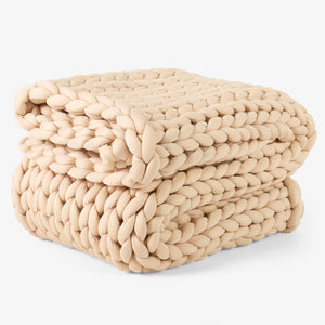Couverture Lestée pour Adultes - Tricot épais Taupe