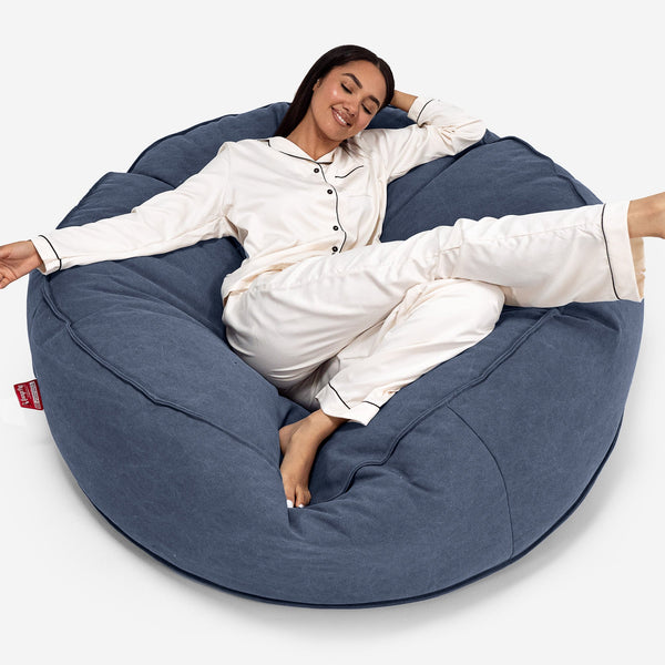 Canapé Pouf Géant Grande Mammouth Housse de Remplacement - Stonewashed 01