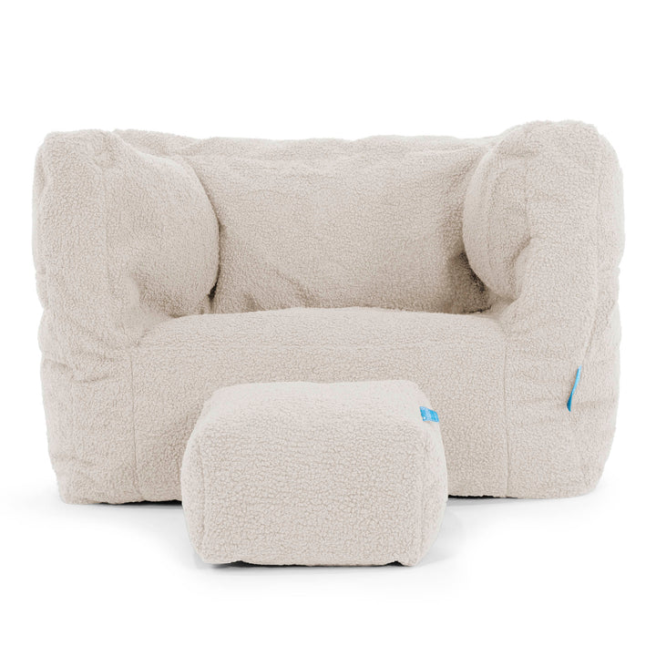 Fauteuil Pouf Albert pour Enfant 1-5 ans - Bouclé Ivoire 03