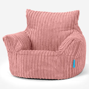 Fauteuil Pouf Bambin 1-3 ans - Côtelé Pêche
