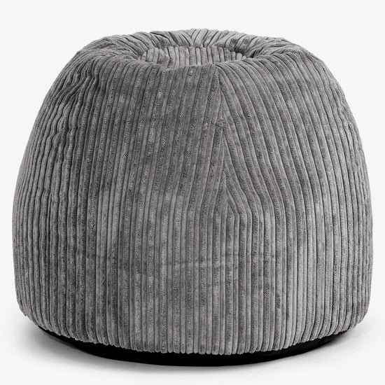 Tabouret Pouf de Coiffeuse - Côtelé Anthracite 01