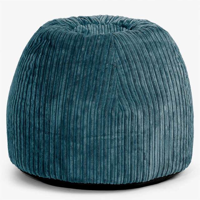 Fauteuil Pouf de Bureau Ergonomique - Côtelé Bleu Canard 01