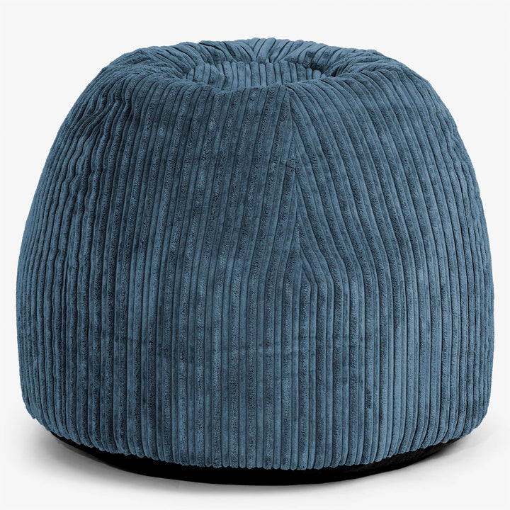 Fauteuil Pouf de Bureau Ergonomique - Côtelé Bleu Marine 01