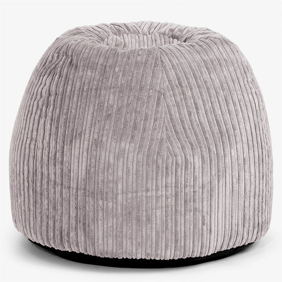 Fauteuil Pouf de Bureau Ergonomique - Côtelé Gris Argent 01
