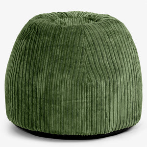 Fauteuil Pouf de Bureau Ergonomique - Côtelé Vert Forêt