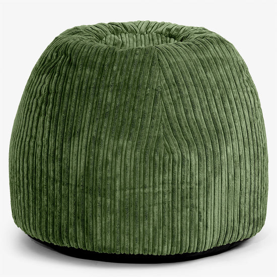 Fauteuil Pouf de Bureau Ergonomique - Côtelé Vert Forêt 01