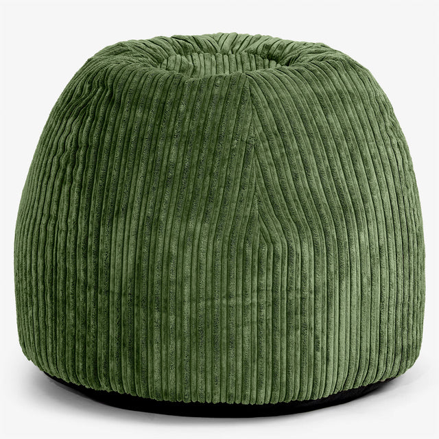Fauteuil Pouf de Bureau Ergonomique - Côtelé Vert Forêt 01