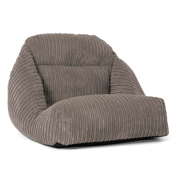 Fauteuil Pouf de Sol Aya - Côtelé Anthracite 01
