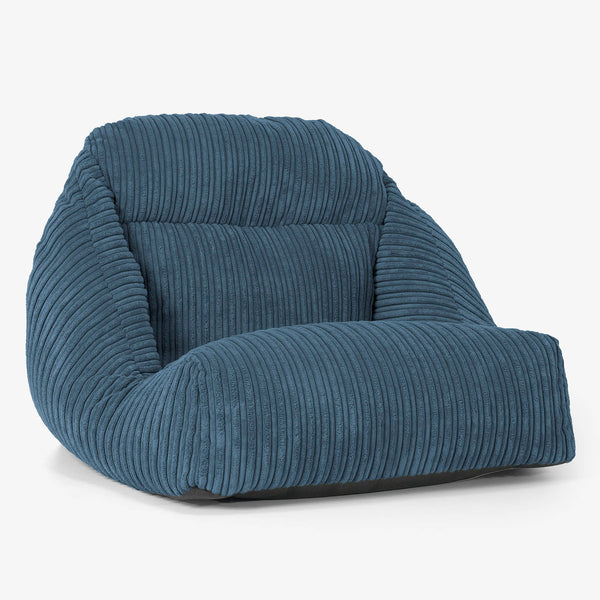 Fauteuil Pouf de Sol Aya - Côtelé Bleu Marine 01