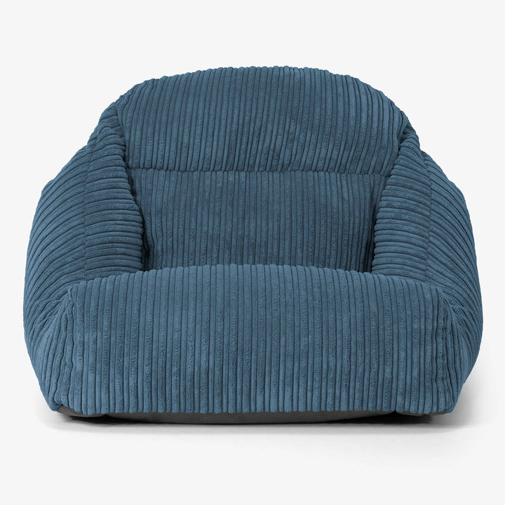 Fauteuil Pouf de Sol Aya - Côtelé Bleu Marine 02