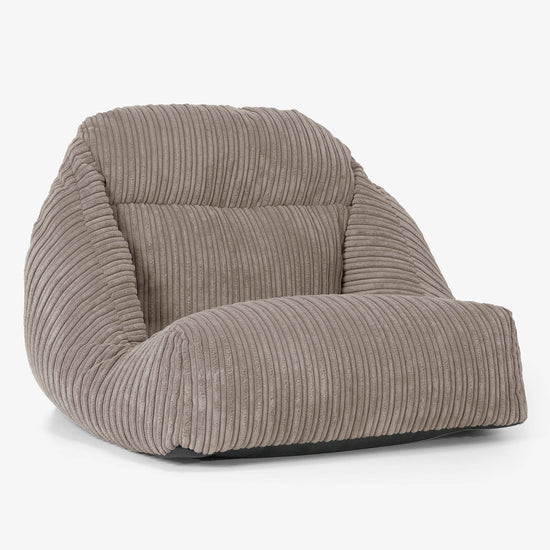 Fauteuil Pouf de Sol Aya - Côtelé Grège 01