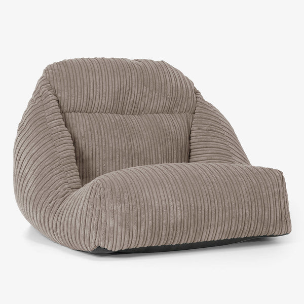 Fauteuil Pouf de Sol Aya - Côtelé Grège 01