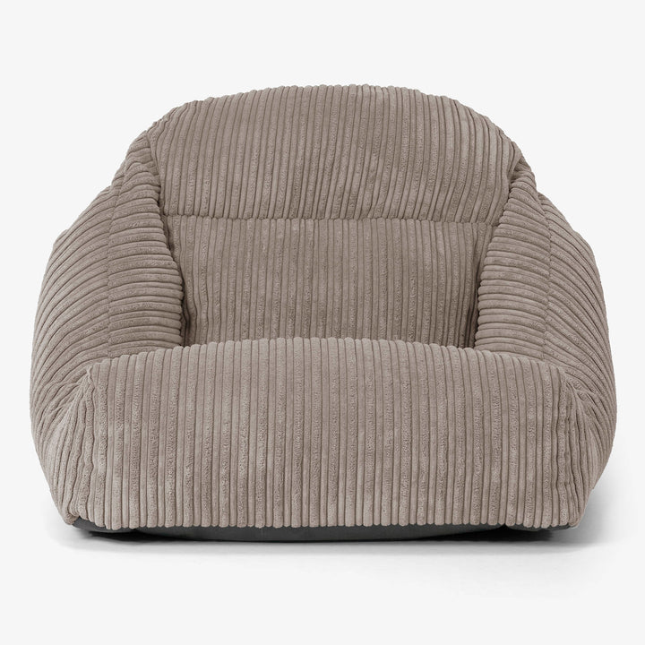 Fauteuil Pouf de Sol Aya - Côtelé Grège 02