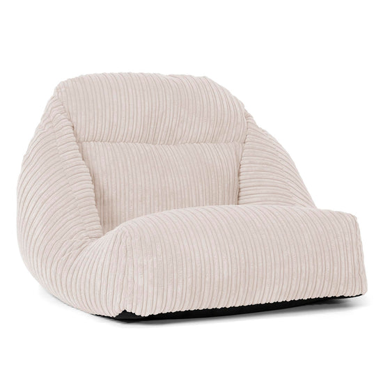 Fauteuil Pouf de Sol Aya - Côtelé Ivoire 01
