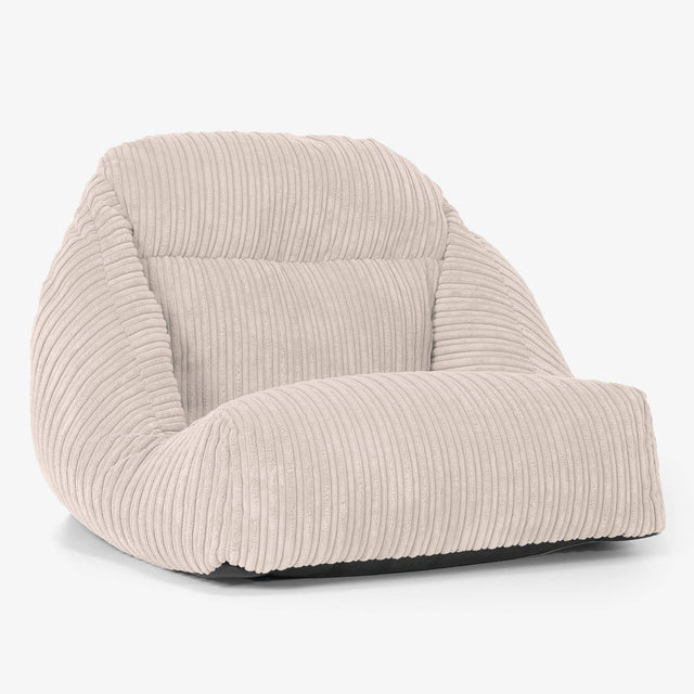 Fauteuil Pouf de Sol Aya - Côtelé Ivoire 01